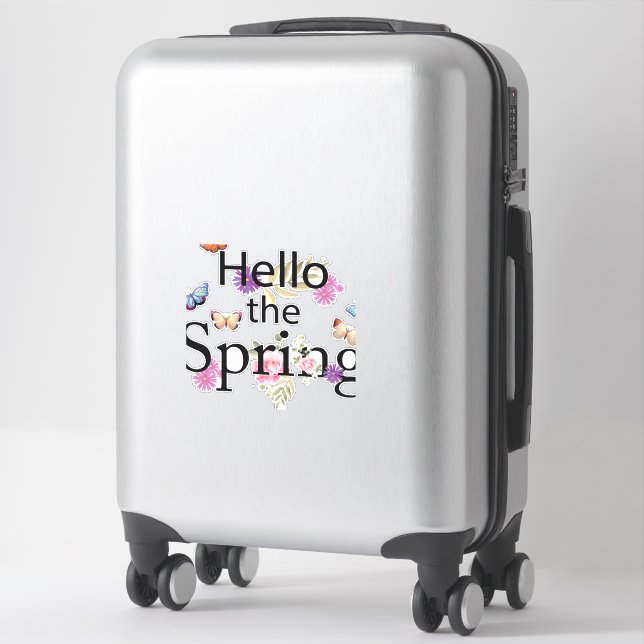Sticker Bonjour La Fleur De Printemps (Sur valise)