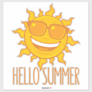 Sticker Bonjour Summer Sun Avec Lunettes de soleil