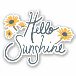 Sticker Bonjour Sunshine Daisy Fleurs Motif