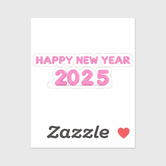 Sticker Bonne année 2025 arrière - plan transparent (Feuille)