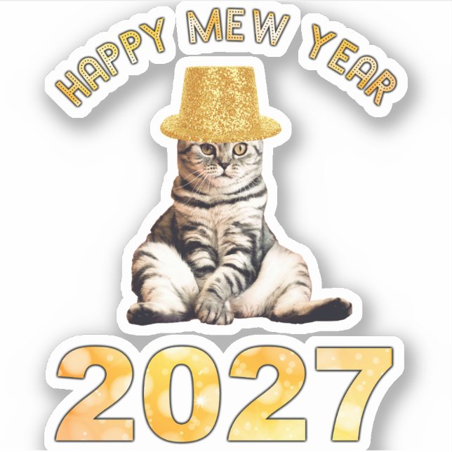 Sticker Bonne année Miaou 2027 (Devant)