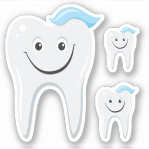 Sticker Bonne dent avec dentifrice