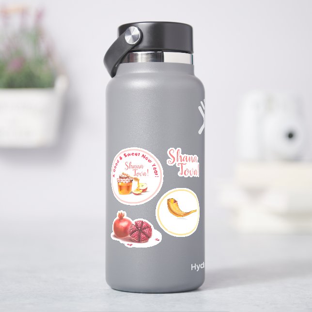 Sticker Bonne et douce nouvelle année ! Shana Tova au miel (HydroFlask)