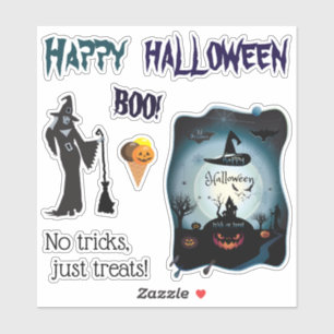 Sticker Bonne fête d'Halloween "Treat or Trick" - tendance