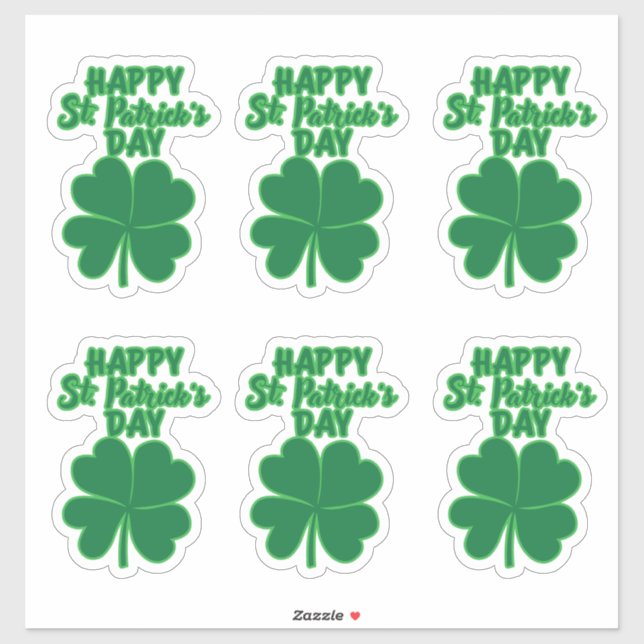 Sticker Bonne feuille de trèfle St. Patrick's Day (Feuille)