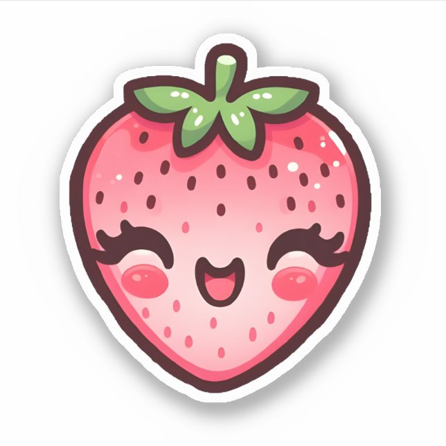 Sticker Bonne fraise rose (Devant)