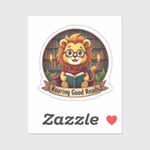 Sticker Bonnes lectures - Stick Lion mignon