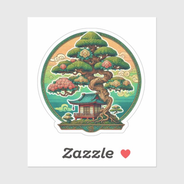 Sticker Bonsai japonais (Feuille)