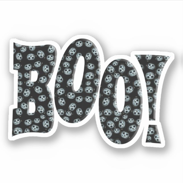 Sticker BOO! Avec Citrouille Blanche Halloween (Devant)