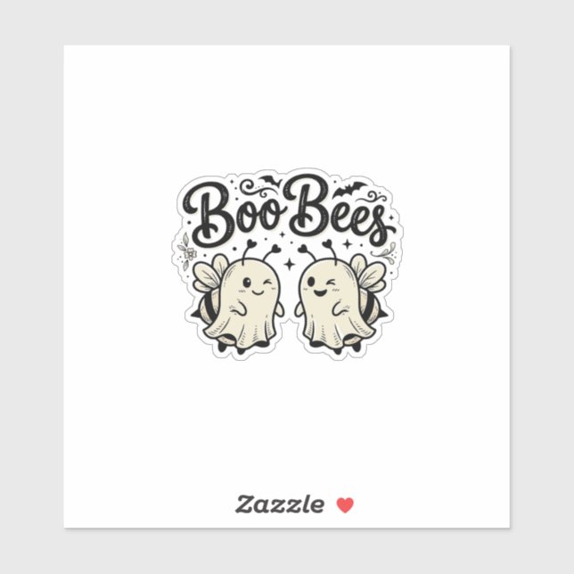Sticker Boo Bees Modèle de abeille fantôme Halloween vinta (Feuille)