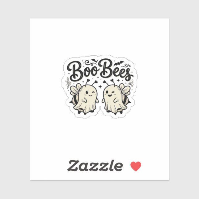 Sticker Boo Bees Modèle de abeille fantôme Halloween vinta (Feuille)