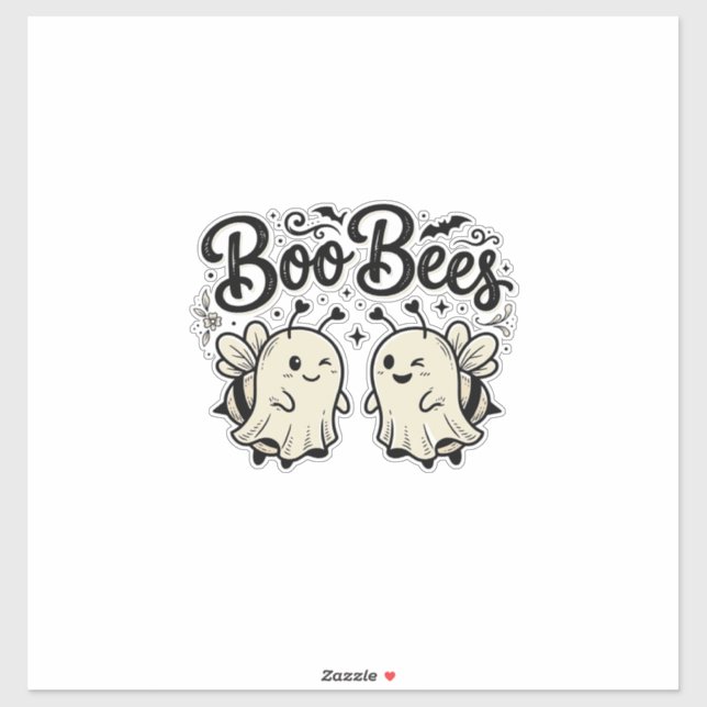 Sticker Boo Bees Modèle de abeille fantôme Halloween vinta (Feuille)
