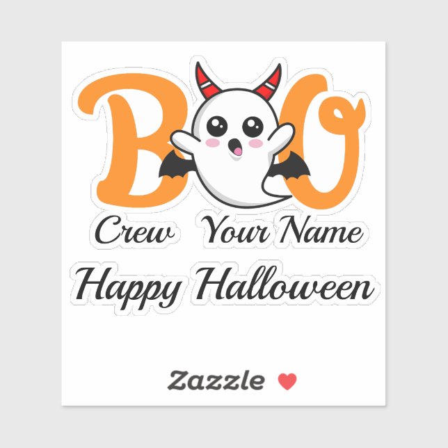 Sticker Boo Crew Vampire Halloween nom personnalisé (Feuille)
