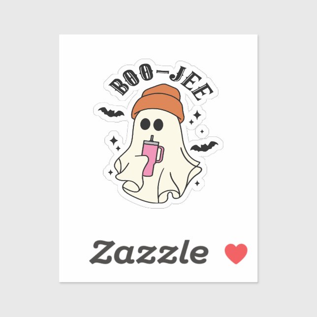 Sticker Boo-Jee drôle Halloween Tumbler Inspiré Fantôme (Feuille)