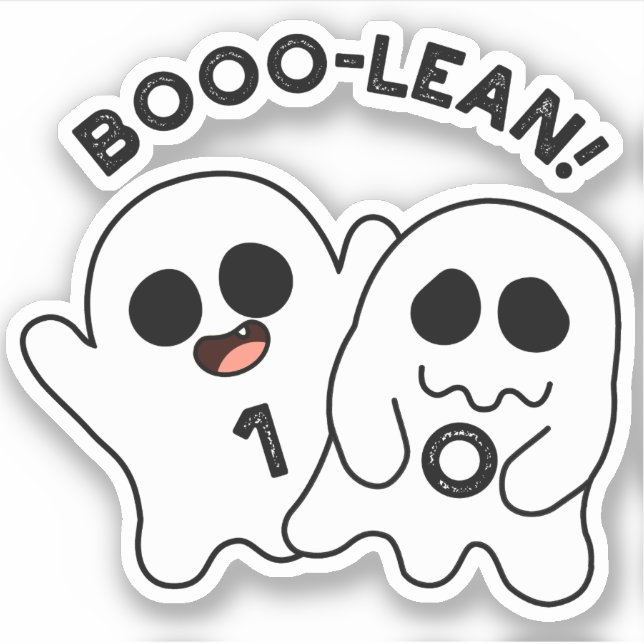 Sticker Boo-lean Funny Computer Ghost Boolean Pun (Devant)