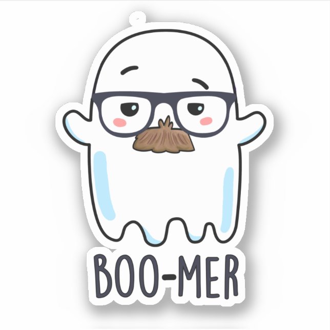 Sticker Boo-mer Funny Moyenne Age Ghost Pun (Devant)