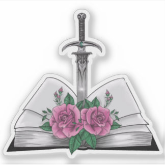 Sticker Book with sword and roses