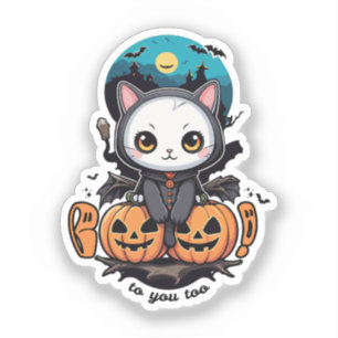 Sticker Booko to You Too Bat chat mignonne ailes et Citr