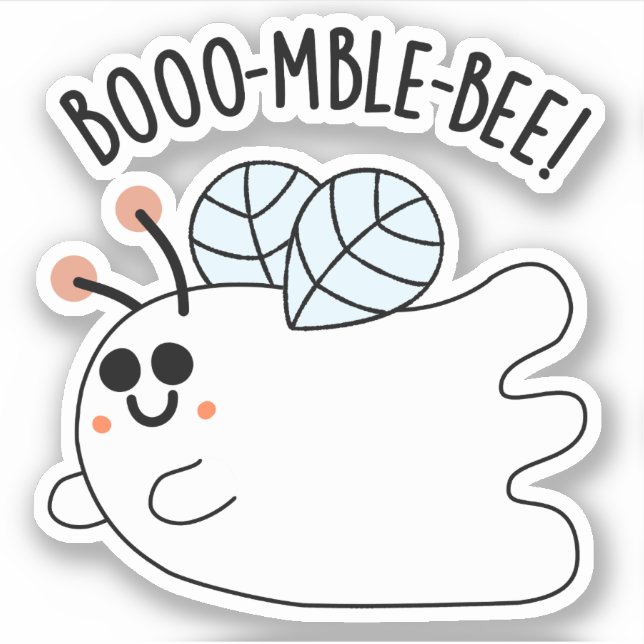 Sticker Boomble Bee Funny Ghost Bee Pun (Devant)