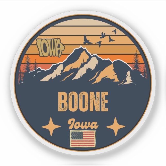 Sticker Boone, Iowa, États-Unis (Devant)
