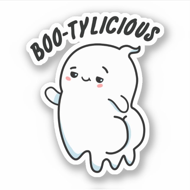 Sticker Bootylicious Funny Ghost Pun (Devant)