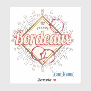 Sticker Bordeaux Nouvelle-Aquitaine France Vin Rétro