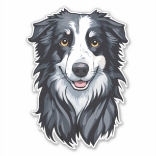 Sticker Bordure Collie