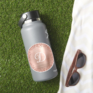 Sticker Bordure Pailletée Rose Gold et Monogramme de Cercl