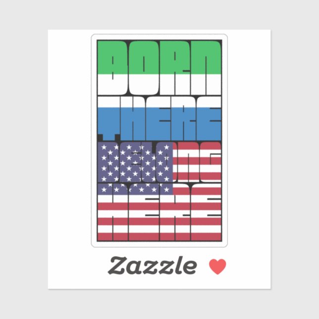 Sticker Born Sierra Leone Belong American (Feuille)