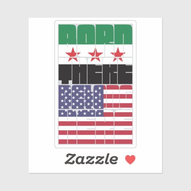 Sticker Born Syria Belong American (Feuille)