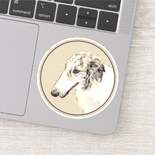 Sticker Borzoi (Argent Brindle) Peinture Chien Art origina