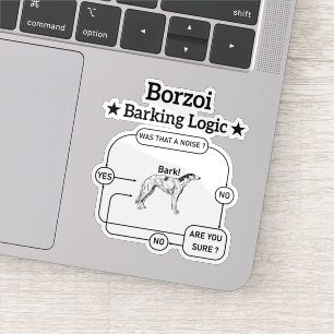 Sticker Borzoi Barking Logique Drôle propriétaire chien Sa