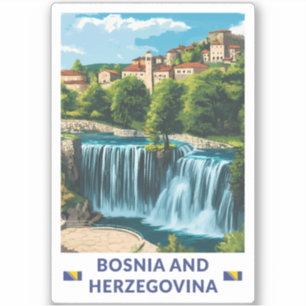 Sticker Bosnie-Herzégovine Jajce Illustration Art