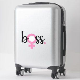 Sticker Boss Lady tendance Typographie moderne Rose noir