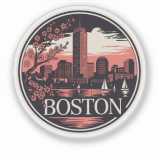 Sticker Boston City Massachusetts USA