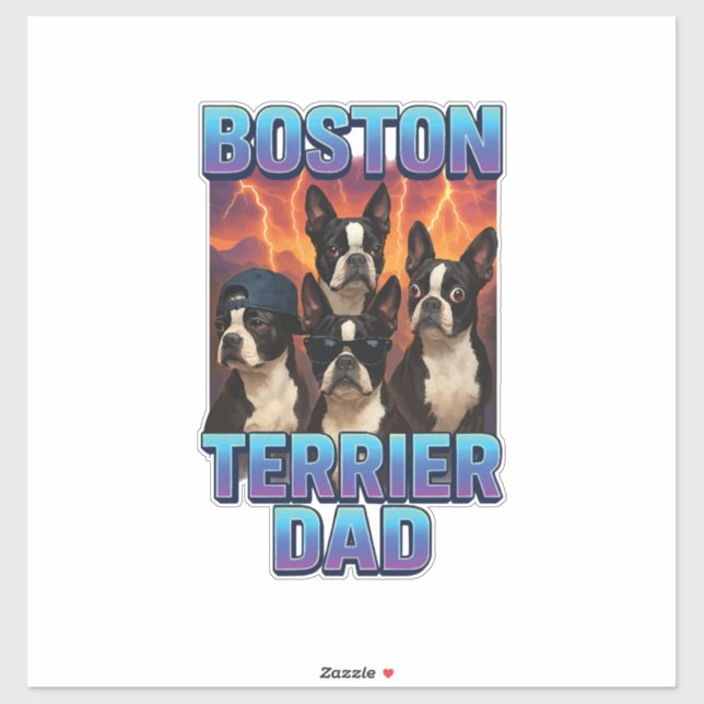 Sticker Boston Terrier (Feuille)