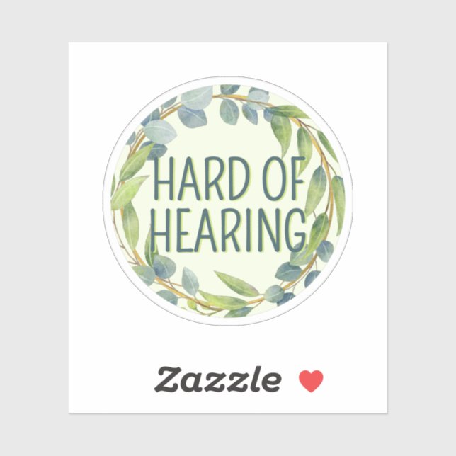 Sticker Botanical Hard of Hearing Green Deafness (Feuille)