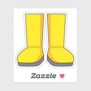 Sticker Botte de pluie en caoutchouc jaune