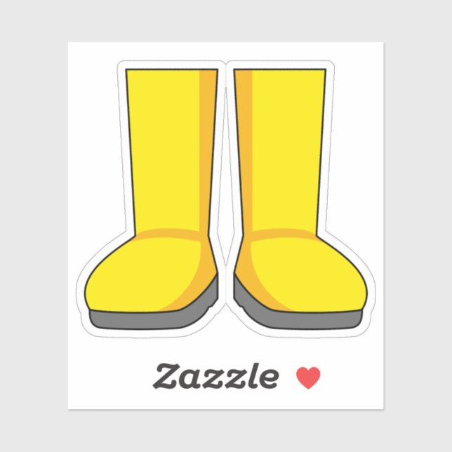 Sticker Botte de pluie en caoutchouc jaune (Feuille)