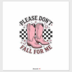 Sticker Bottes de cowboy vintage S'il vous plaît ne tombez
