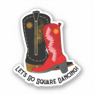 Sticker Bottes de danse carré