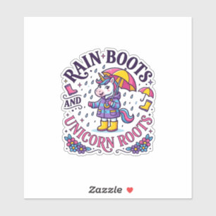Sticker Bottes de pluie Licorne et Chemise Commerciale Lic