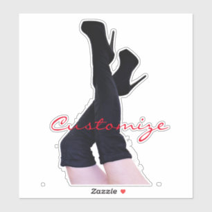 Sticker Bottes en cuir noir à hauteur de cuisse Thunder_Co