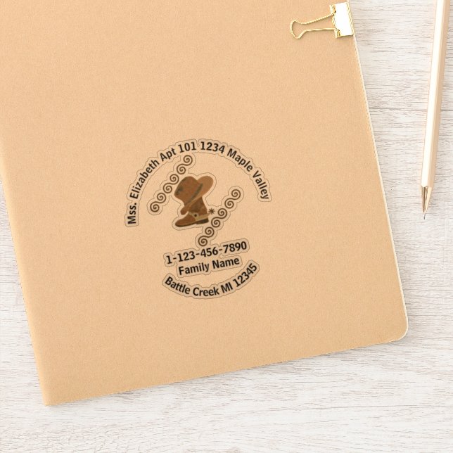 Sticker Bottes pour fille et famille Casquette Coordonnées (Carnet)