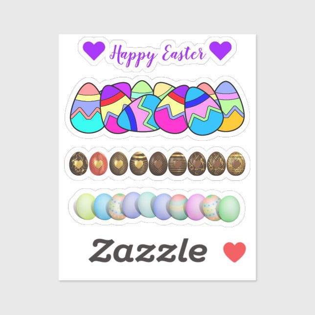 Sticker Bouchon Réservation OEufs colorés Pâques (Feuille)