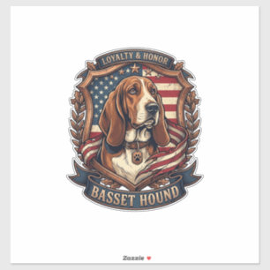 Sticker Bouclier de drapeau américain de chien de loyauté 