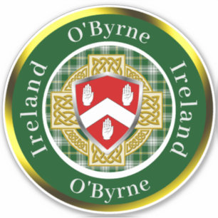 Sticker Bouclier irlandais O'Byrne & Croix celte personnal