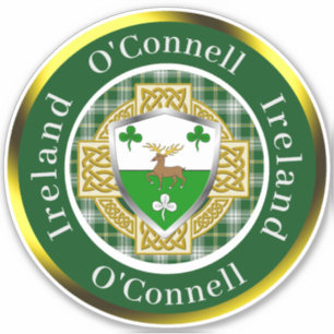 Sticker Bouclier irlandais O'Connell/Croix celte personnal