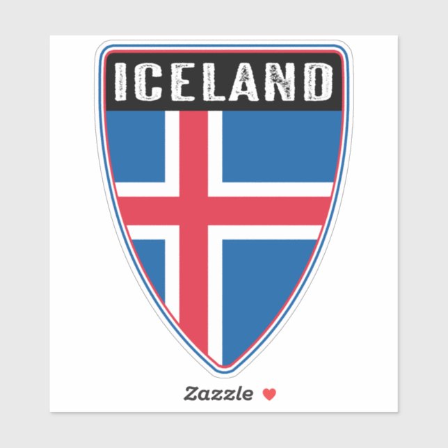 Sticker bouclier Islande (Feuille)