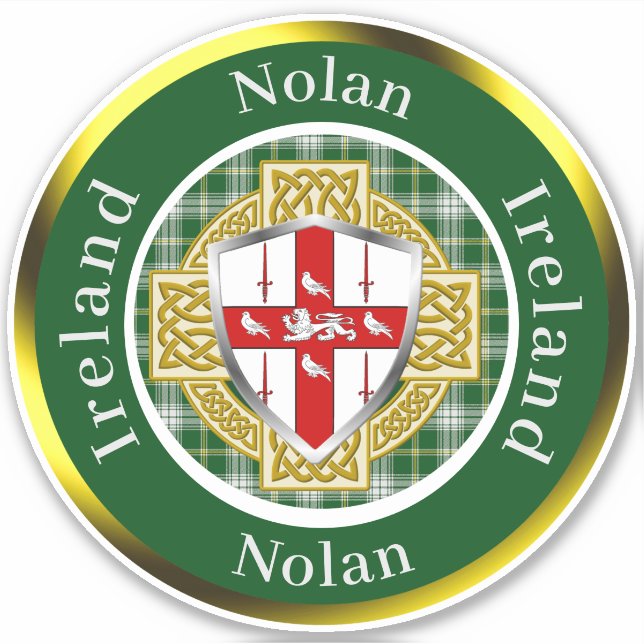 Sticker Bouclier Nolan & Croix Celtique Personnalisé (Devant)